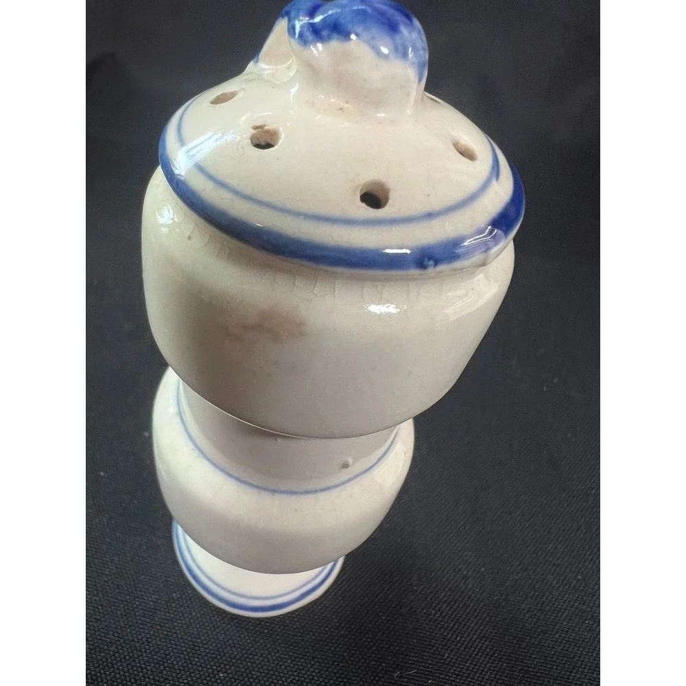 Vintage Blue Onion Arnart Oregano Spice Jar Porcelain Kitchen Decor Blue & White